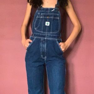 Denim textwood overalls
